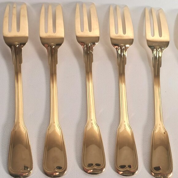 Vintage WMF Gold-Plated Dessert Forks – Elegant German Tableware (Set 6) - Picture 10 of 10
